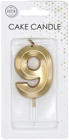 Kakkukynttilä 9 kultainen 6 cm - 3