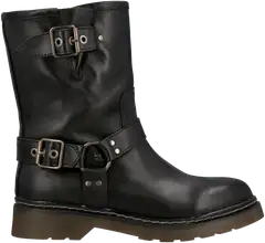 WKLY. naisten nahkaiset biker-bootsit Rock - Blk - 1