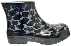 Ratia naisten matalavartinen kumisaapas Ulpukka Black Low - Musta/harmaa - 2