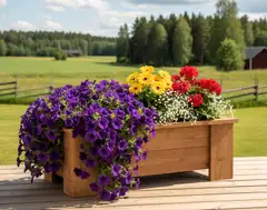 Miljöörakennus kukkalaatikko suorakaide 70x28cm korkeus 25cm - 4