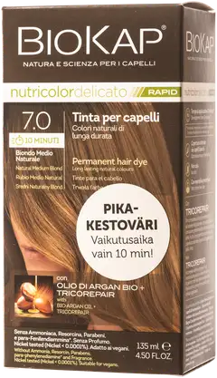 Biokap nutricolor delicato rapid 7.0 natural medium blond - 1