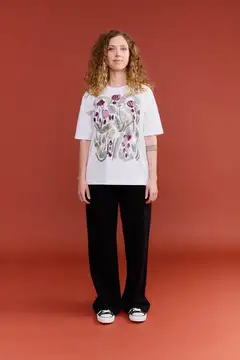 Finlayson naisten t-paita Kumpula - white/print - 2