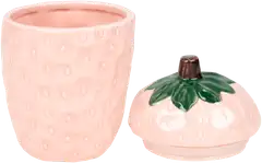 Koristepurkki mansikka pinkki 14 cm - 2