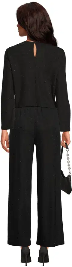 WKLY. naisten juhlavat kimalletrikoohousut wide leg 222W382670 - Black - 3