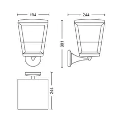 Philips Hue Econic -seinävalaisin ulkokäyttöön 15W 2000-6500K 1140LM säädettävä musta - 2