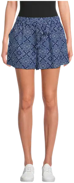TEX naisten kuviolliset kangasshortsit I283353 - NAVY 2 - 1
