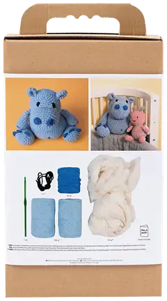 Amigurumi Askartelusetti, Virtahepo, sininen, vaaleansininen, 1pkk/ 1 pkt - 2