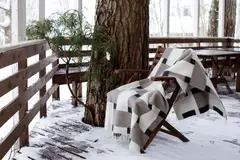Lapuan Kankurit Punos huopa 130x180cm+hapsut valko-beige-musta 100% villa - 3