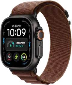 Apple Watch Ultra 4 GPS + Cellular 49 mm:n musta titaanikuori ja viininpunainen Alpine Loop -ranneke - M - MJC14KS/A - 2