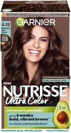 Garnier Nutrisse 4.15 Ultra Color Viileä Mahonkinen Tummanruskea kestoväri 1kpl - 1