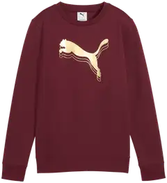 Puma naisten collegepaita Ess Metallic Crew FL - Ruby Shimmer-metallic gold - 1