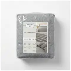 Home & Main päiväpeitto WaffleJacq 160x260 cm vaaleanharmaa - 1