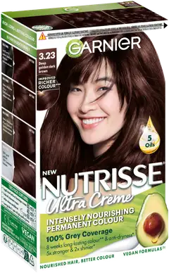 Garnier Nutrisse Ultra Creme 3.23 Deep Golden Dark Brown Tumma Kullanruskea kestoväri 1kpl - 1