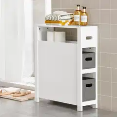 SoBuy kylpyhuonekaappi valkoinen BZR83-W - 2