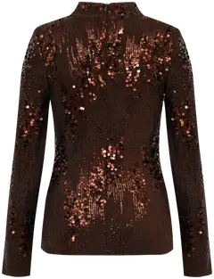 WKLY. naisten juhlatrikoopusero paljetti 213W382678 - Copper Brown - 2