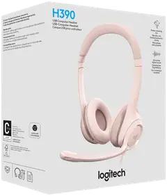 Logitech PC kuuloke H390 USB  - ruusu - 4