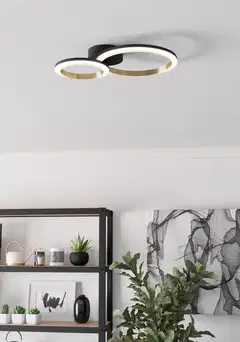 EGLO kattovalaisin Calliera LED 12W 42x30 cm musta/messinki - 5