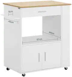 SoBuy keittiösaareke valkoinen FKW113-WN - 3