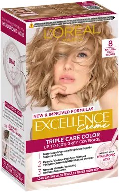 L'Oréal Paris Excellence Creme 8 Natural Light Blonde Keskivaalea kestoväri 1kpl - 2