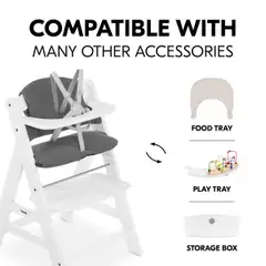 Hauck pehmustesetti syöttötuoliin Highchair Pad tummanharmaa - 12