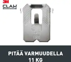 3M CLAW™-taulukoukku kipsilevylle, 11 kg 3PH11-4UKN, 4 ripustuskoukkua - 11