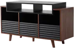 Norstone Oslo Vinyl 1200 -vinyylikaluste musta/pähkinä - 1