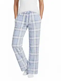 Actuelle naisten fleecehousut 212A382636 - Blue check - 1