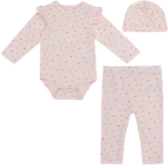 TEX BABY vauvojen 3-osainen setti Sydän I274184 - pink light - 1