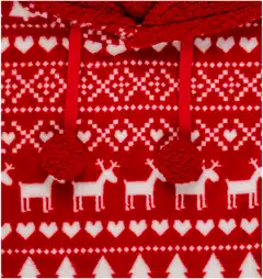 Ugly Christmas naisten pehmeä hupullinen fleecetunika IL35652 - RED - 3