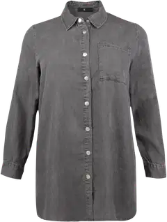House naisten pitkä denimpaita 228HP30601, D-mitoitus - Black washed denim - 1