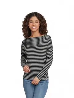 WKLY. naisten väljälinjainen trikoopusero 213W302670 - black grey stripe - 1