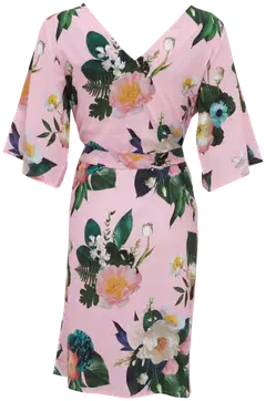 Garden by Uhana naisten Petal kukallinen mekko, väljä istuvuus, vajaalla hihanpituudella - Mids light pink - 2