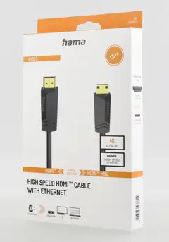 Hama HDMI™-johto, Type-C (Mini) uros - Type-A uros, 4K, Ethernet, 1,5m - 3