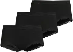 Actuelle naisten rib maxi alushousut 210A332619 3-pack - Black - 1