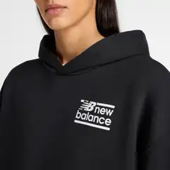 New Balance naisten French Terry Graphic huppari - BLACK - 4