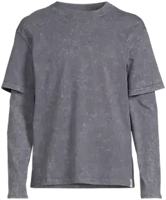 WKLY. miesten trikoopaita double-layer 195W482502 - d.grey washed - 2