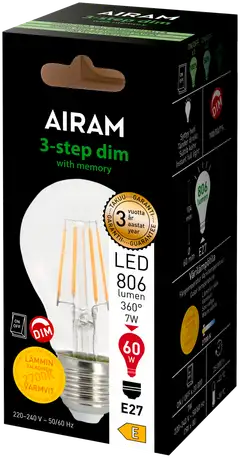 Airam LED Vakio 3-Step himmennys 7W E27 806lm - 2