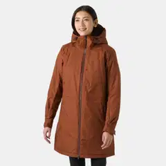 Helly Hansen naisten pitkä kevytvanutakki Westport Ins Coat 53298 - Iron Oxide - 3