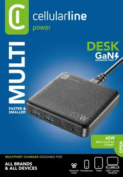 Cellularline Laturi Multipower Desk 65W - 2