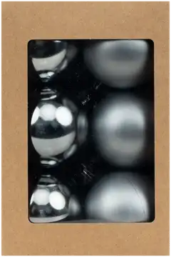 Joulupallo 5 cm 12 kpl harmaa - 2