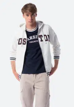 TEX miesten collegetakki I287403 - ECRU - 2