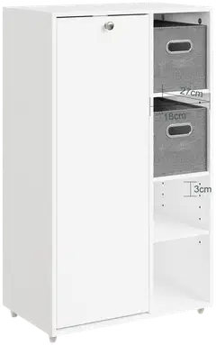 SoBuy säilytyskaappi valkoinen BZR218-W - 3
