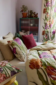 Vallila satiinipussilakanasetti Kukoistus 150x210+50x60 cm terrapurple - 3