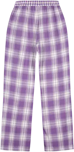 WKLY. naisten flanellihousut 212W382531 - Grape compote/white check - 2
