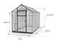Ecoslider kasvihuone Lux 2.0 X 5.5 - 4