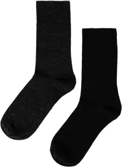 House miesten ohuet merinovillasukat 193H322614 2-pack - Graphite/black - 2