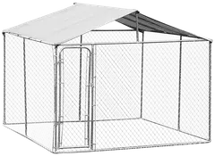 Trekker koira-aitaus katoksella 3x3 m harmaa - 1