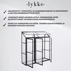 Lykke minikasvihuone fjordal 180x55x190cm - 3