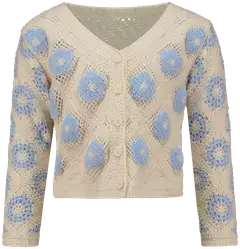 Hailys naisten neuletakki Ba44lou - blue flower - 1