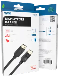 Wave DisplayPort - DisplayPort kaapeli, 2m, Musta - 2